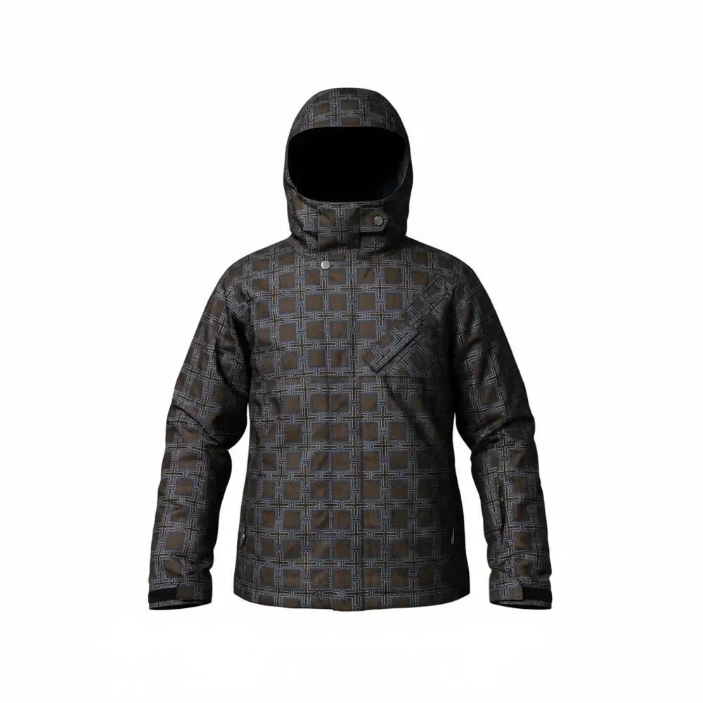 Bonfire Snowboard Ski Jacket Men’s Large Insulated Hooded Geometric